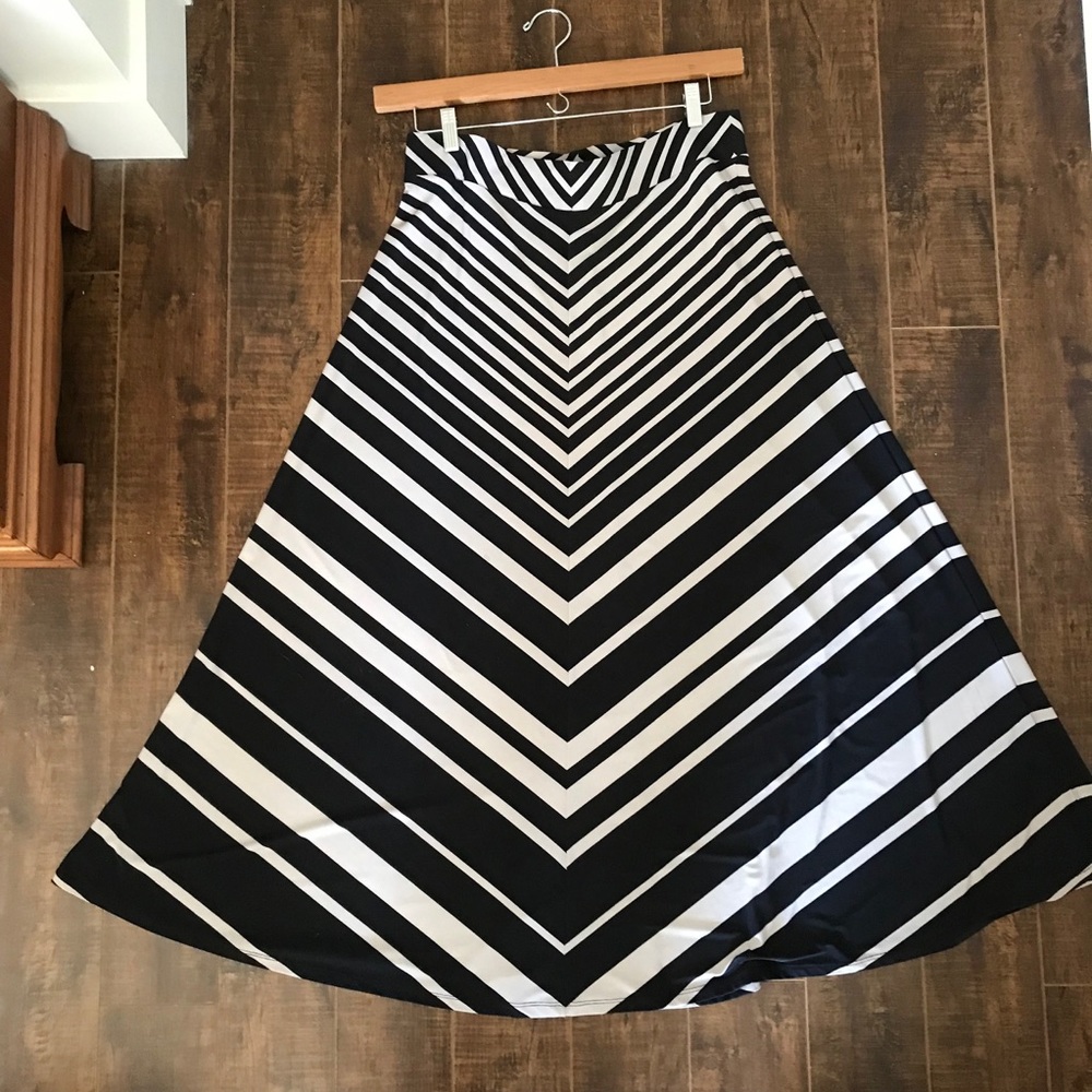 Full-Length Striped Skirt